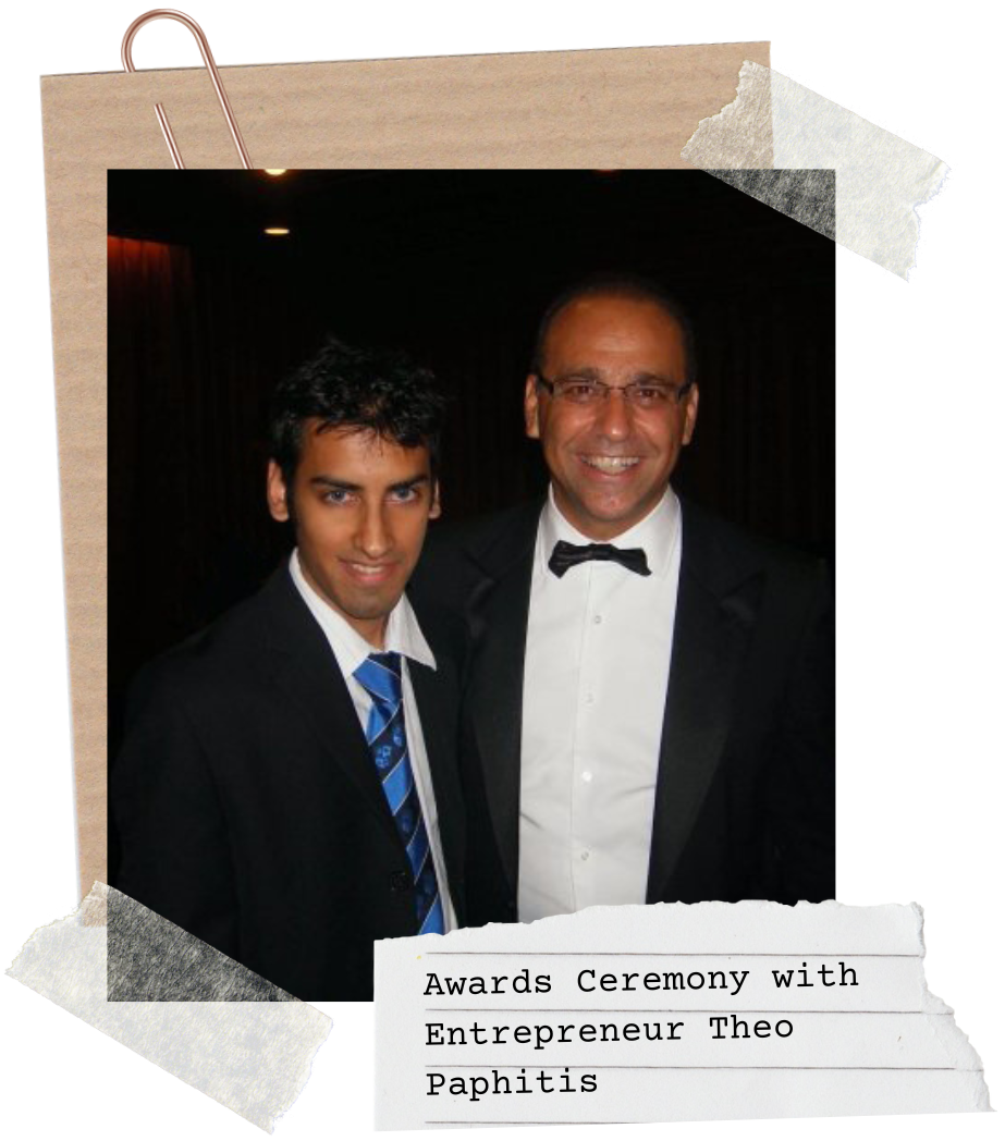 Dressed up smartly at an awards ceremony and dinner, with Wingate & Finchley Football Club and Theo Paphitis (Chairman of Ryman Stationery and Entrepreneur – as seen on the BBC’s Dragon’s Den television series)